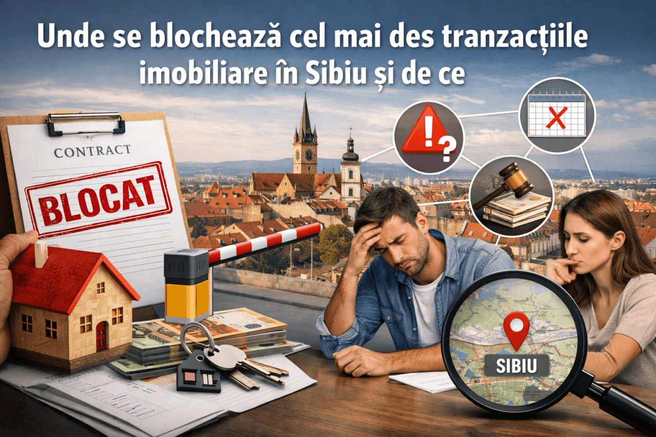 Unde se blochează cel mai des tranzacțiile imobiliare în Sibiu și de ce